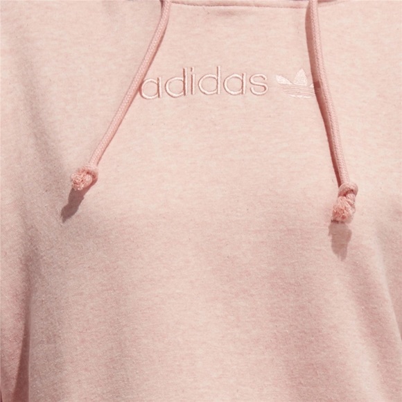NWT ADIDAS ORIGINALS WOMENS COEEZE CROPPED HOODIE PINK DU2353 - Picture 9 of 9
